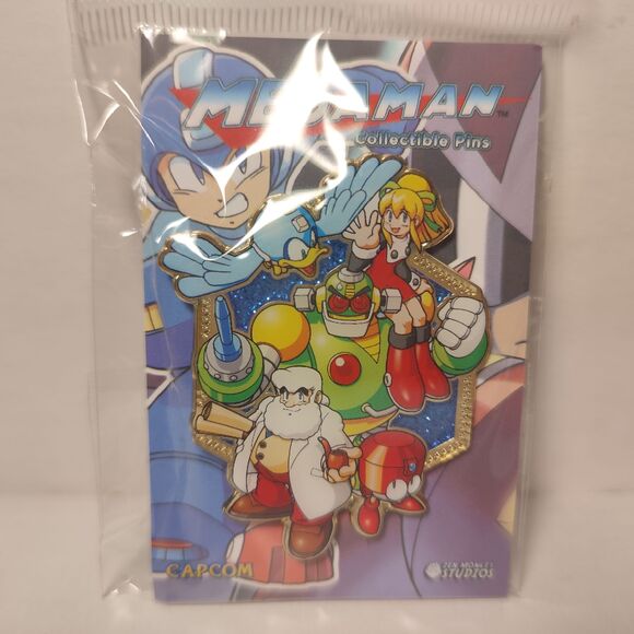 Mega Man Classic Rocks Family Enamel Pin Official Capcom Golden Series Badge - Picture 1 of 2